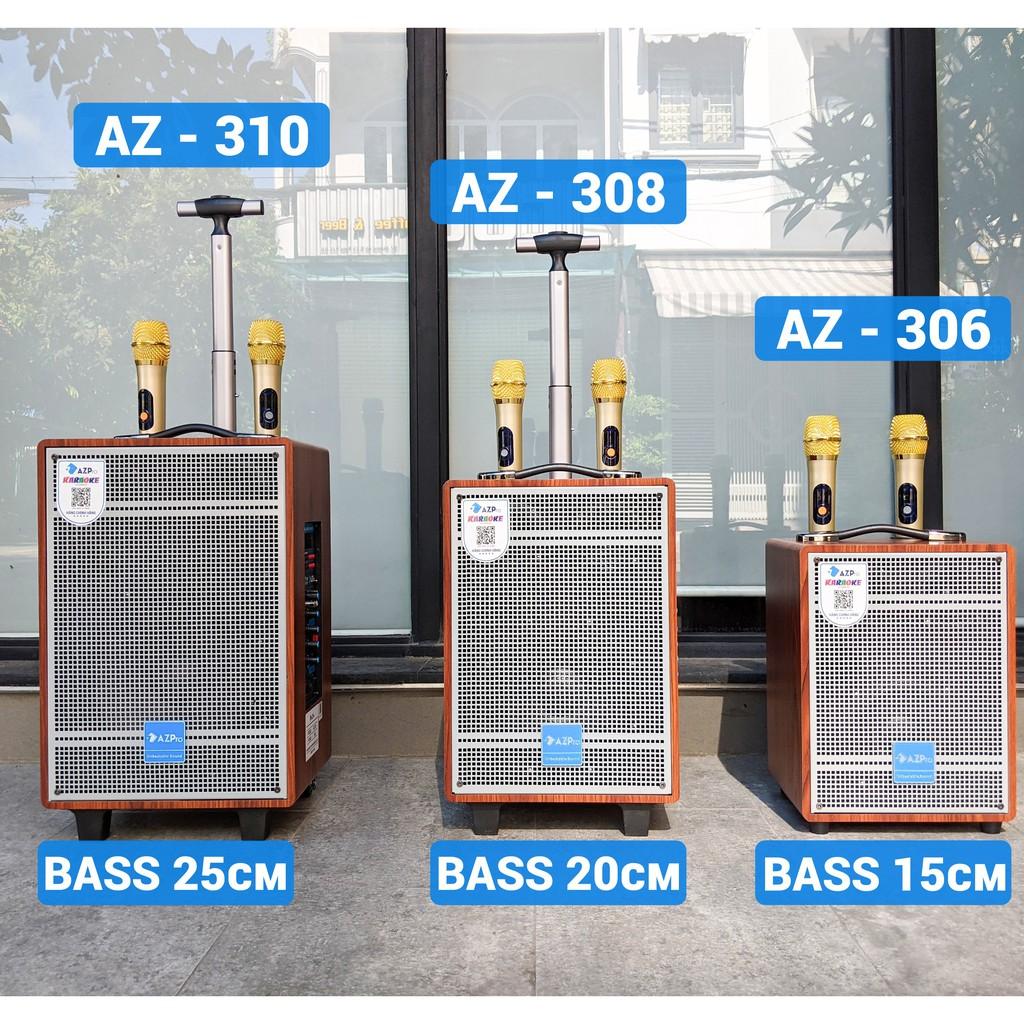 Loa kéo di động AZPro AZ 306 3 đường tiếng bass 1.5 tấc. Tặng kèm 2 micro không dây.