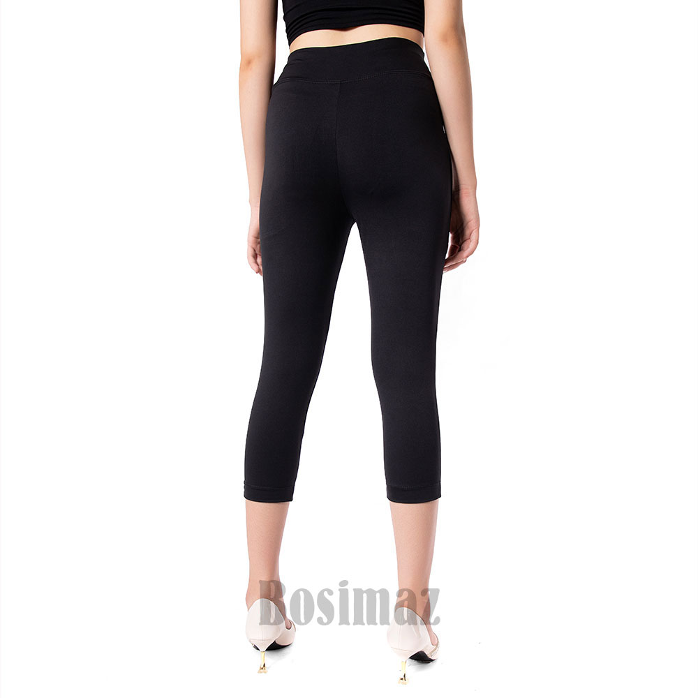 Quần Legging Nữ Bosimaz MS361 lửng túi trước màu đen cao cấp, thun co giãn 4 chiều, vải đẹp dày, thoáng mát