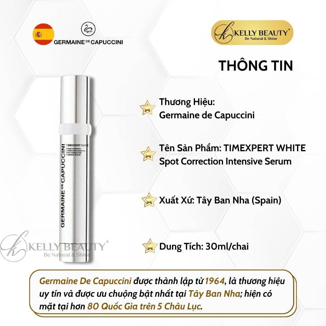 Tinh Chất Mờ Nám Sạm Germaine TIMEXPERT WHITE Spot Correction Intensive Serum - Phân Giải Hắc Tố, Sáng Da | Kelly Beauty