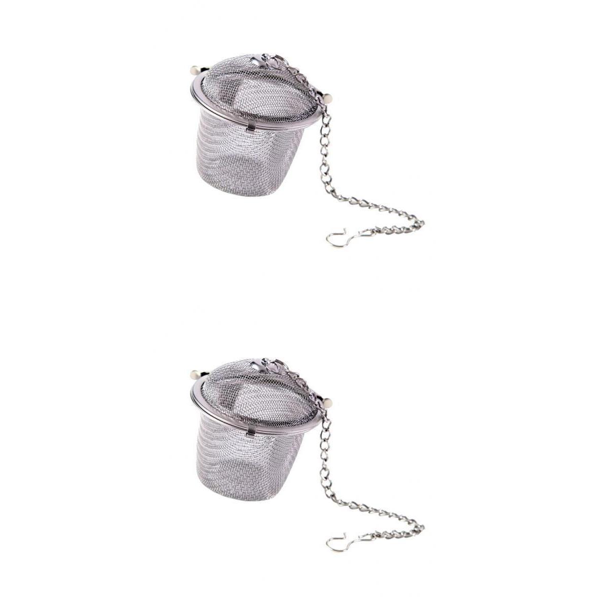 2pcs Tea Infuser Ball Mesh Loose Leaf Herb Strainer Secure Locking 8.5/11cm