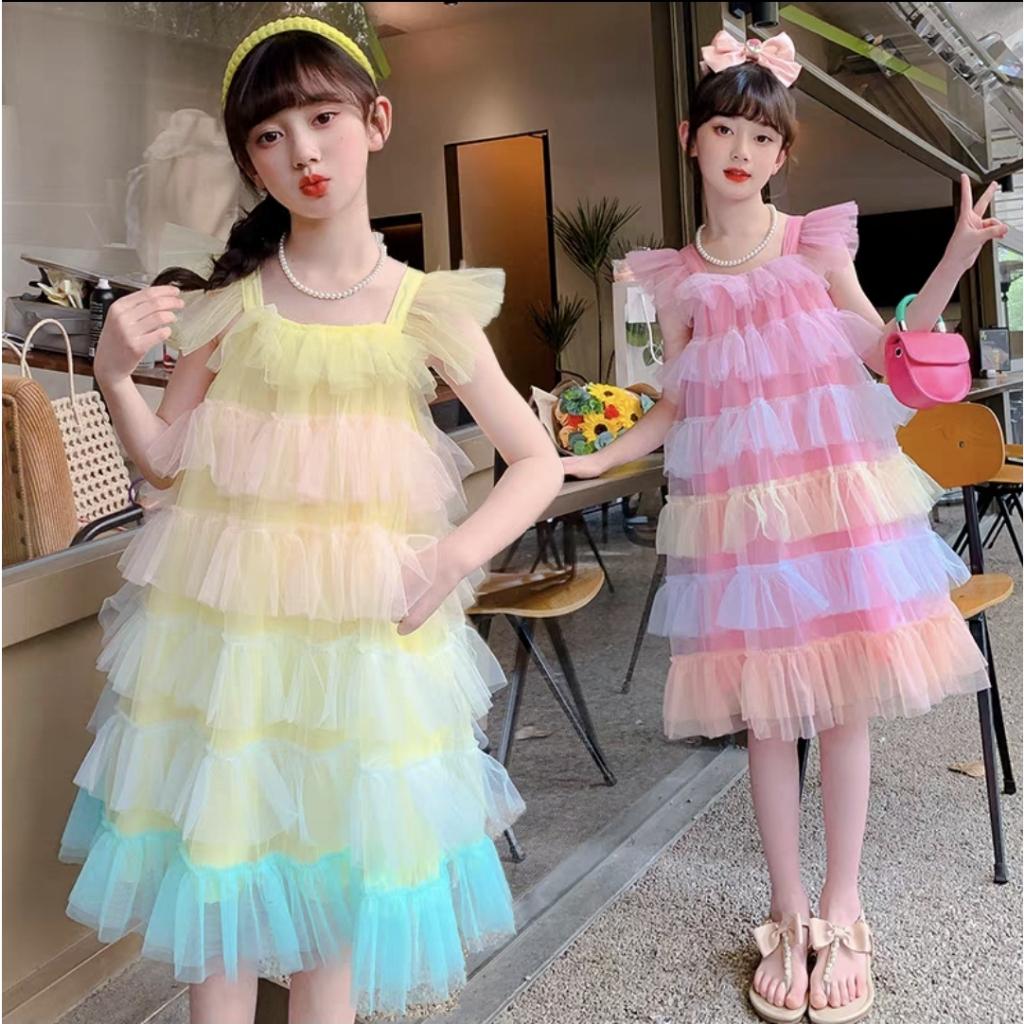 Đầm công chúa hanbok cổ trang thêu cho bé gái diện tết trung thu đẹp size 15-35kg hàng Quảng Châu