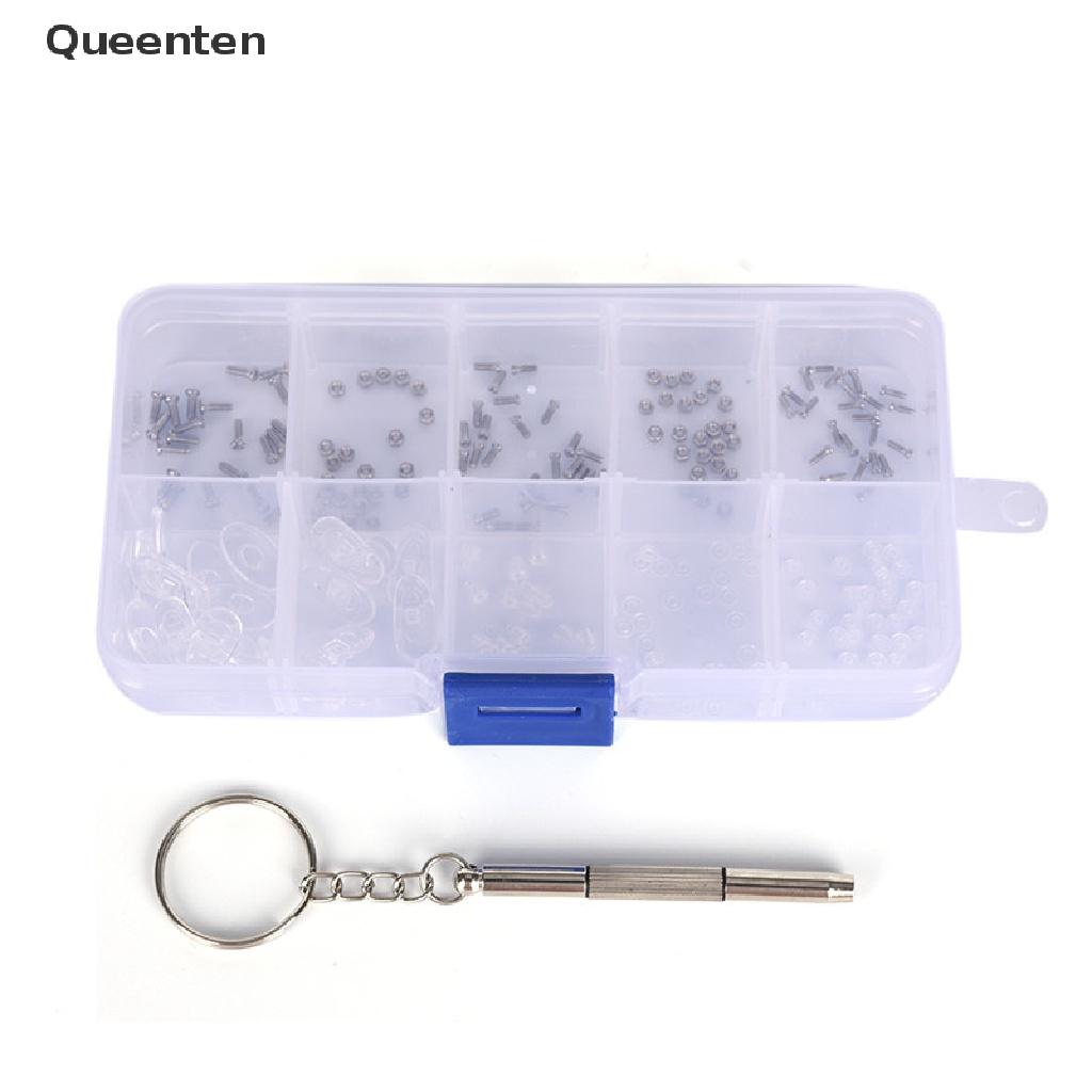 Queenten Screw Nut Nose Pad Optical Repair Set Assortment Sunglass Tool Kit For glasses QT