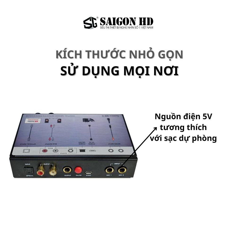 Mixer cao cấp SUMICO MK2 - Hàng chính hãng, giá tốt, nguồn sạc 5V, có thể sạc dự phòng, dùng cho mọi loại loa