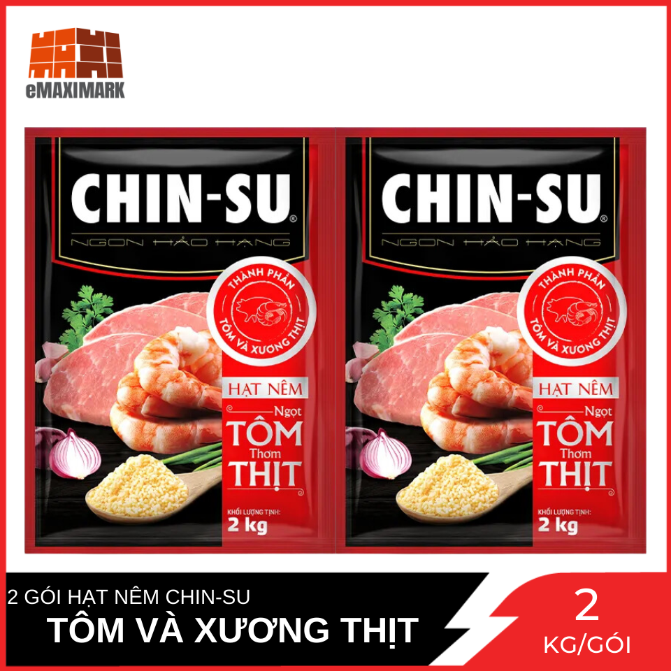 Combo 2 Gói Hạt Nêm Chin-Su Tôm và Xương Thịt Gói 2kg X2