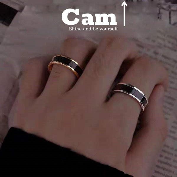 Nhẫn Nam Nữ Basic Row Ring Màu Bạc Đẹp Cao Cấp - Nhẫn Unisex Titan Không Gỉ - Row Ring -Cam Accessories