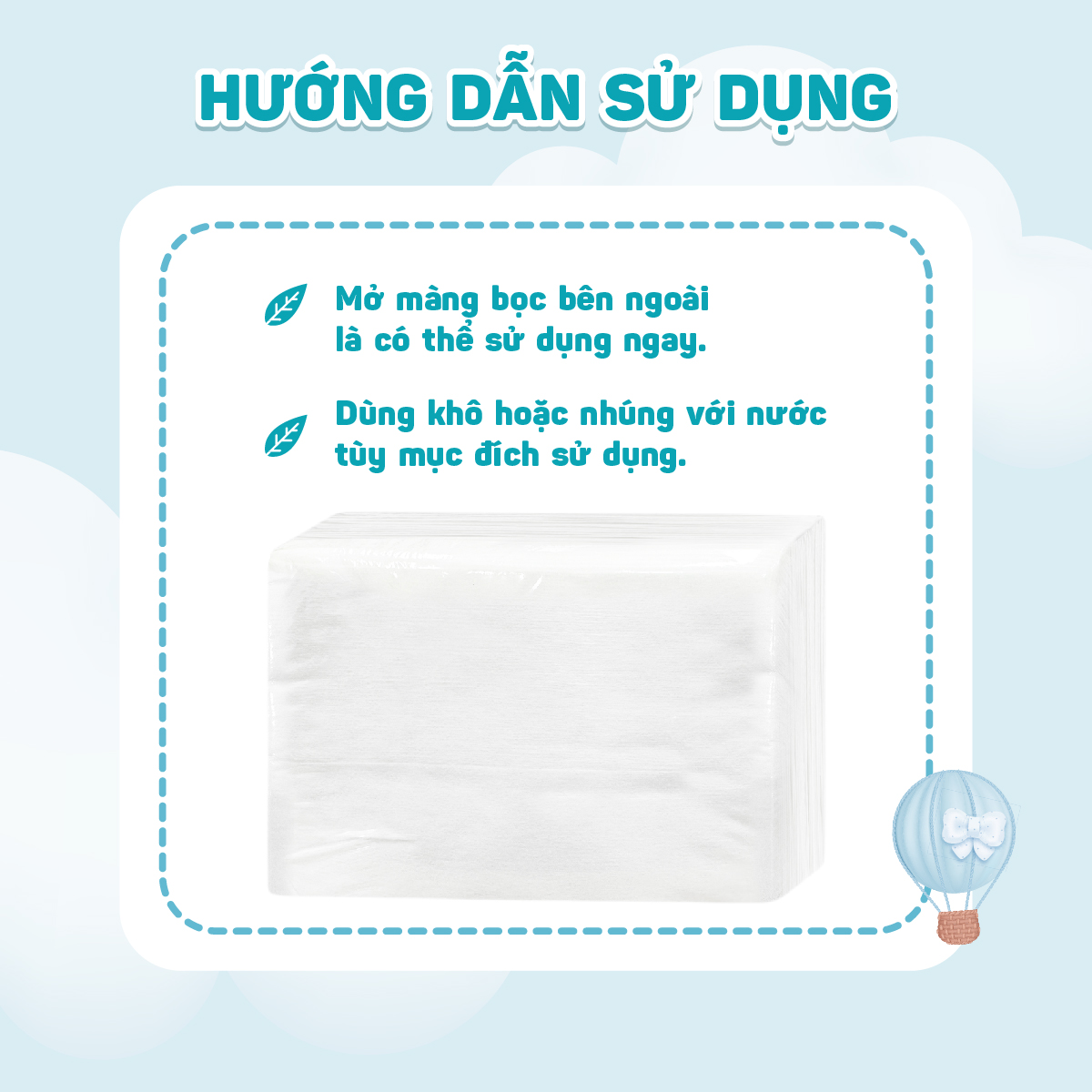Thùng 08 gói khăn vải khô đa năng cao cấp EcoWipes 250gr/gói (Tổng 2kg) không mùi không cồn an toàn cho bé