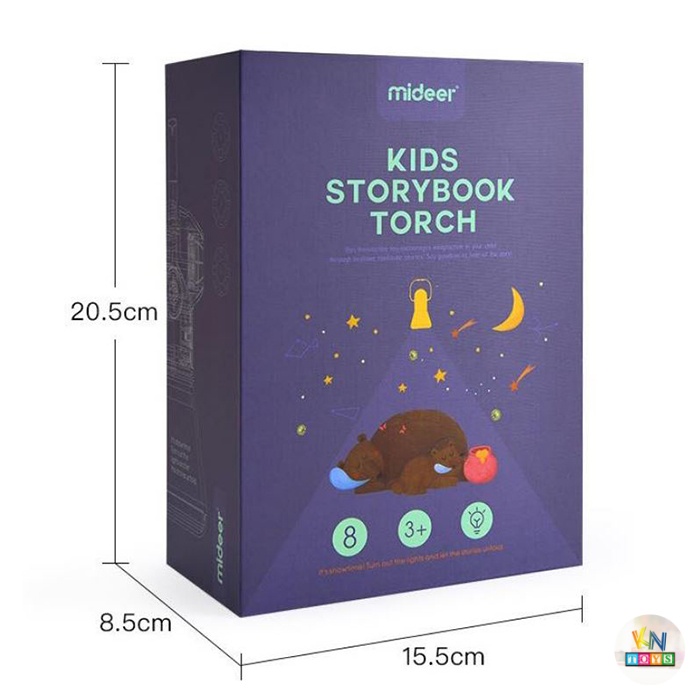 Đồ Chơi Đèn Pin Kể Chuyện MIDEER Phiên Bản Mới 11 Truyện CT7027 - Mideer StoryBook Torch (có kèm truyện tiếng Việt)