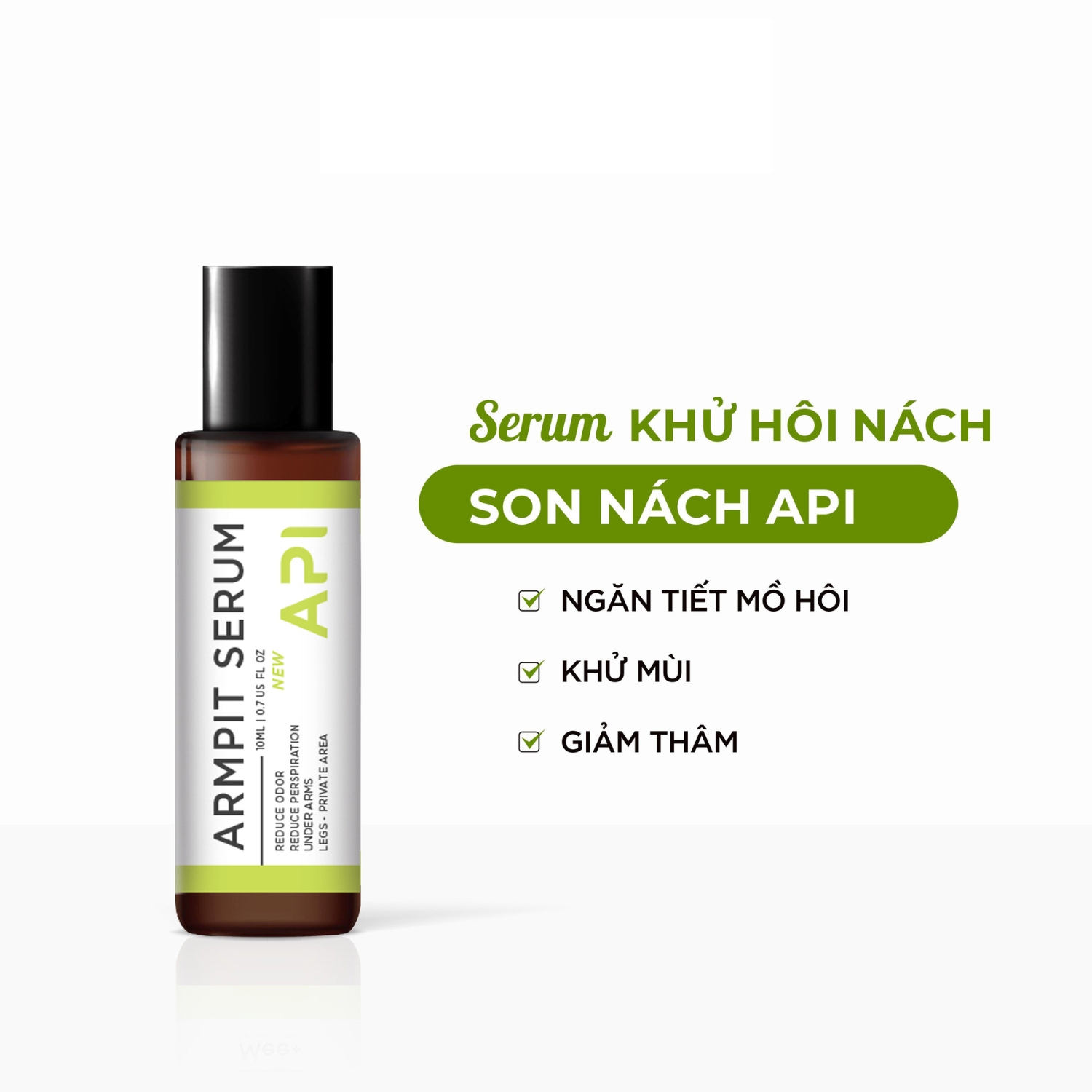 Lăn Nách API Giảm Thâm - Son Nách Mee Natural Làm Trắng Khử Mùi Hôi Cho Nam Và Nữ 10ml