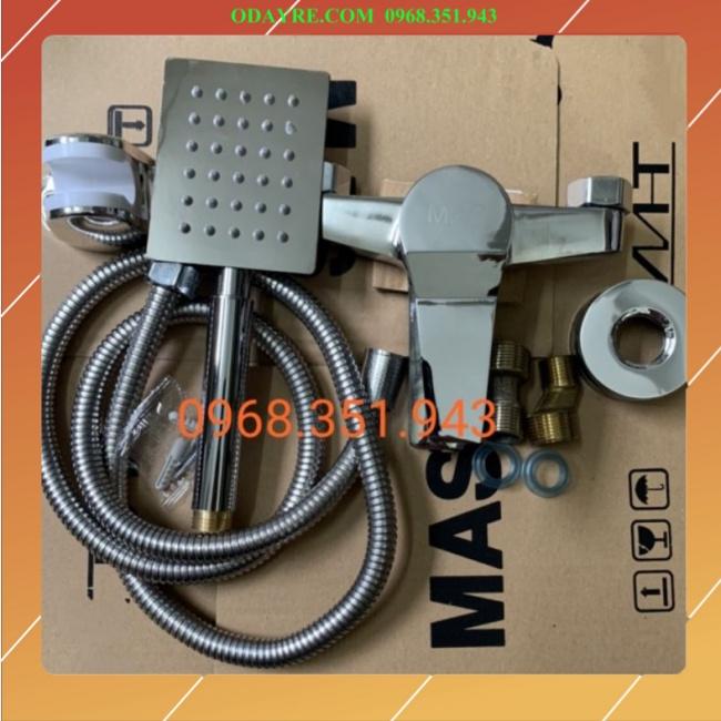 Bộ củ sen nóng lạnh tắm tặng kèm bộ tay sen sáng bóng Inox vuông
