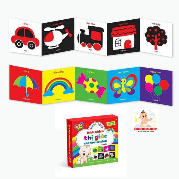 Flash card Trọn Bộ 40 Thẻ Học Thông Minh Kích Thích Thị Giác Hình Zic Zắc Cho Trẻ Sơ Sinh