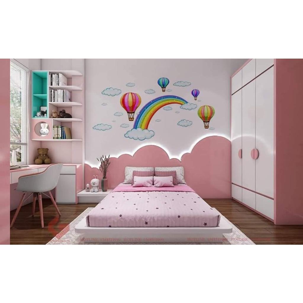 Tranh dán tường bảy sắc cầu vồng cho phòng ngủ bé gái
