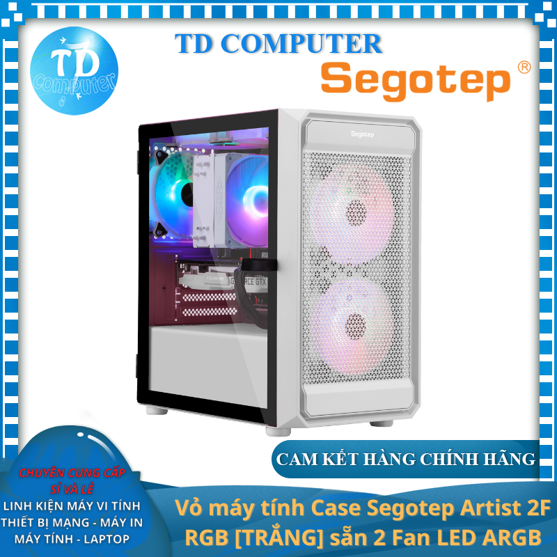 Vỏ máy tính Case Segotep Artist 2F RGB sẵn 2 Fan LED ARGB Gaming Kính cường lực - Hàng chính hãng NetWork Hub phân phối