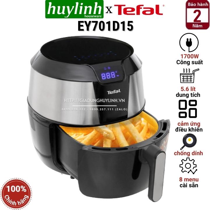 Nồi chiên không dầu điện tử Tefal XXL EY701D15, Dung tích lòng nồi 6.3L / Giỏ Chiên 5.6L/1.6kg - Hàng chính hãng