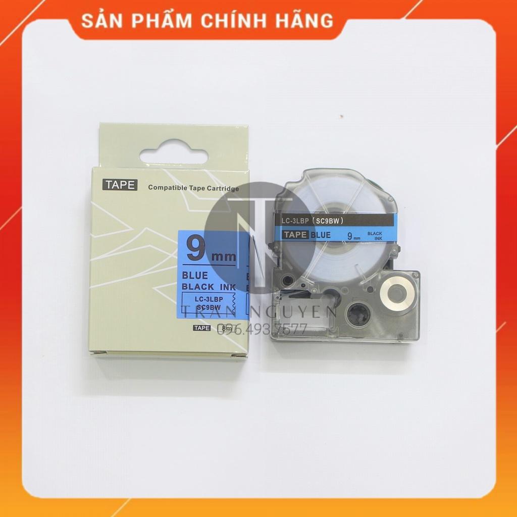 [Combo 5 cuộn] Nhãn in Tepra SC9BW (LC-3LBP) - Chữ đen nền dương 9mm x 8m - Hàng nhập khẩu