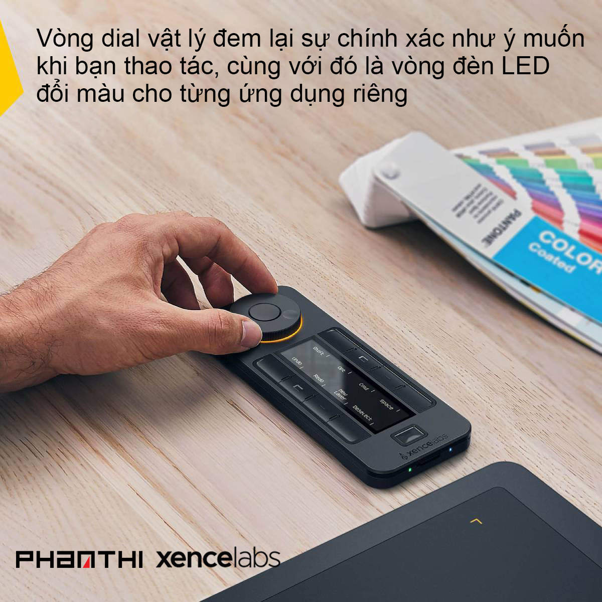 Điều Khiển Remote Xencelabs Quick Keys Không Dây Màn Hình OLED 40 Phím Tắt Và Vòng Dial - Hàng Chính Hãng