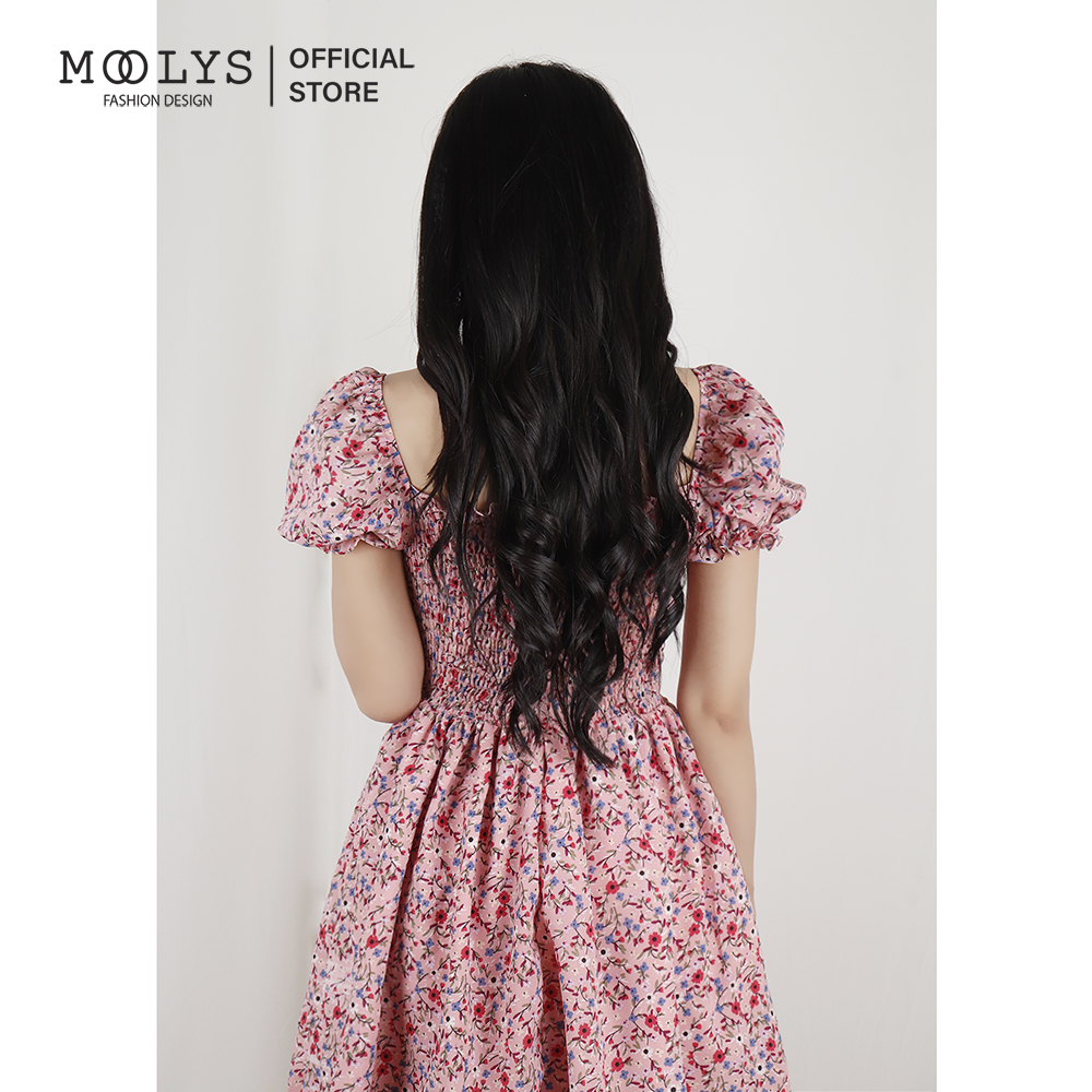 Hình ảnh Đầm xoè hoa nhí tay phồng dễ thương Moolys MD006