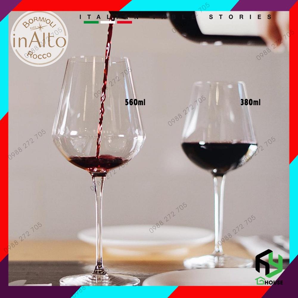 Ly uống rượu vang đỏ, vang trắng cao cấp thủy tinh, wine glass Inalto 380ml - Bormioli Rocco