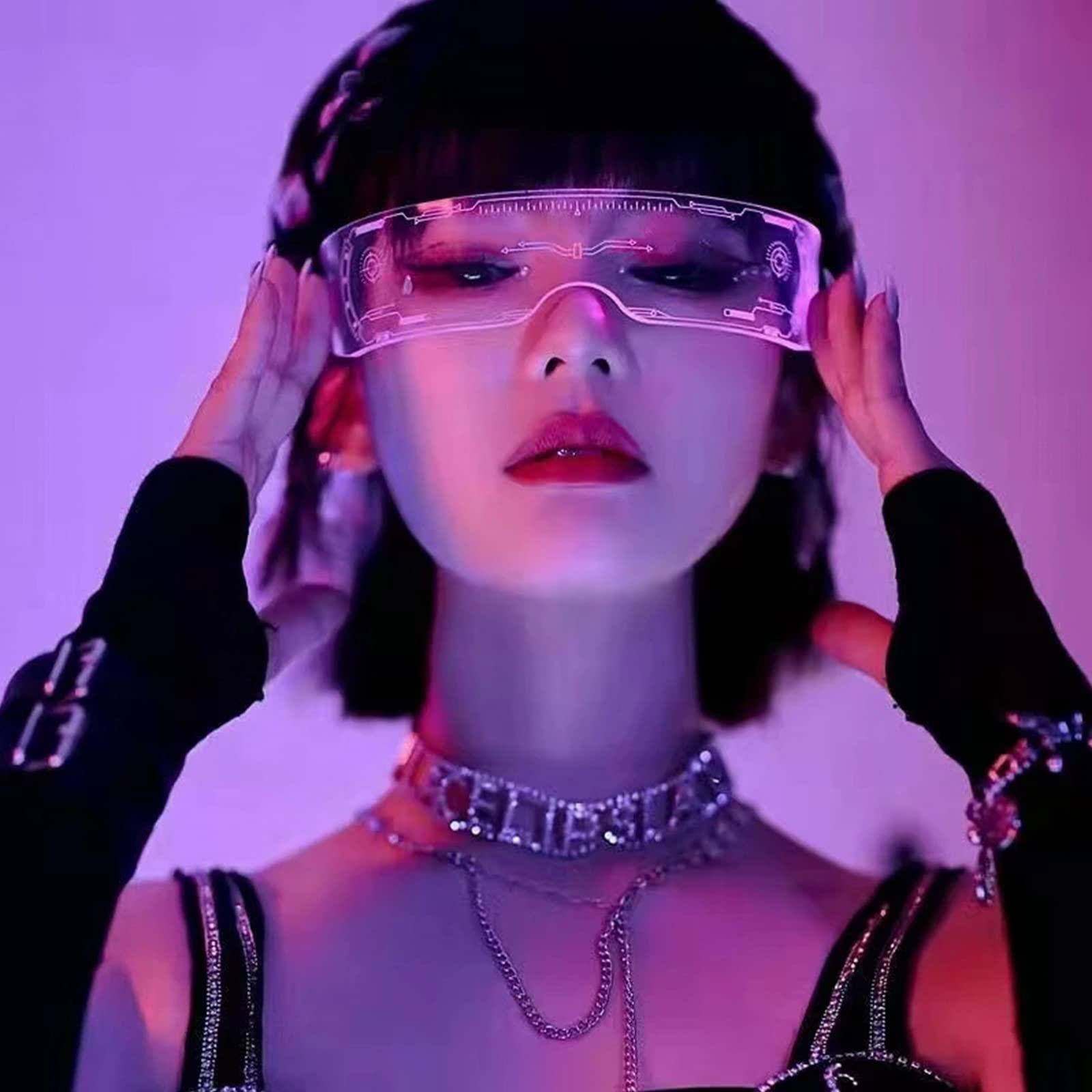 Kính LED Đảng Halloween, Kính râm Cyberpunk Light Up Tương lai