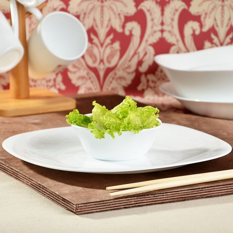 Combo 4 Đĩa Hình Vuông Vê Cạnh 27 Cm x 27 Cm - Sản xuất tại Tây Ban Nha