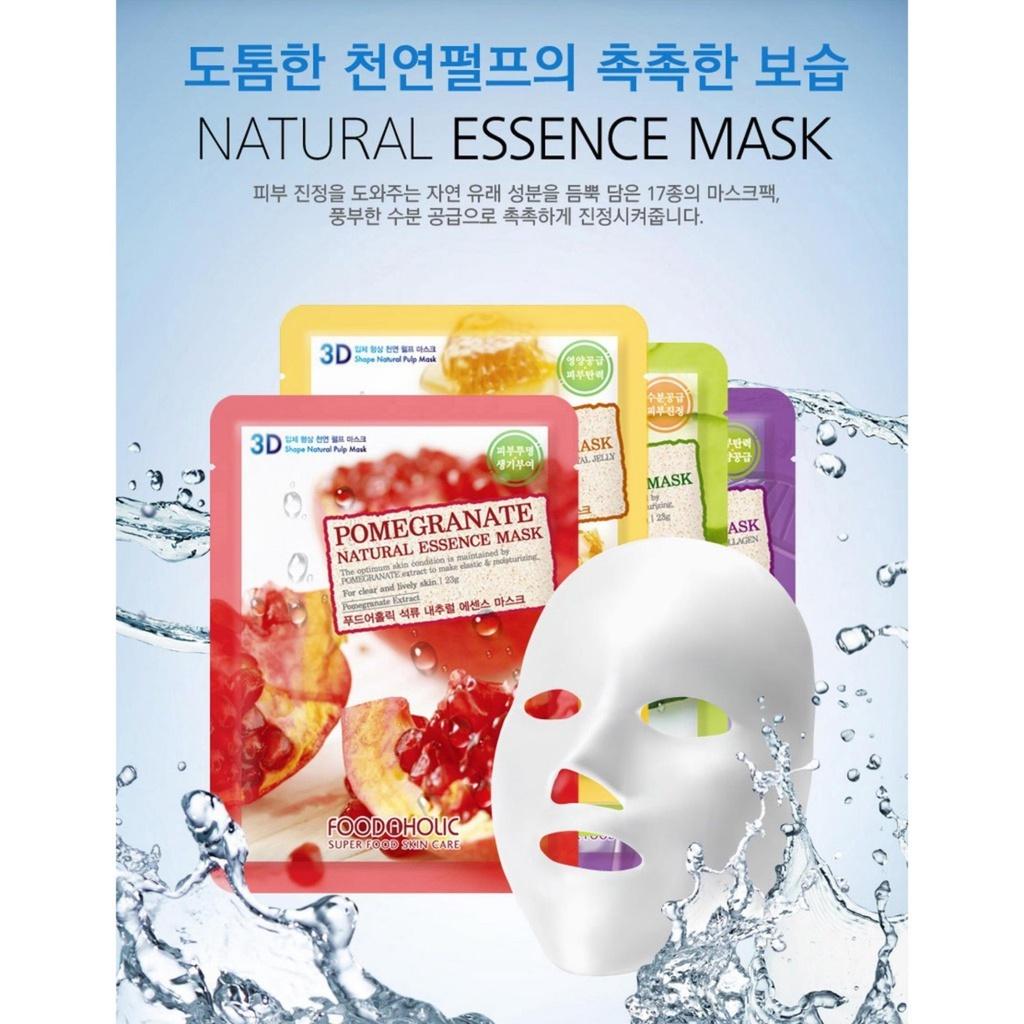 Mặt Nạ 3D Foodaholic Natural Essence Mask Pomegranate (Lựu) Dưỡng Da 23g