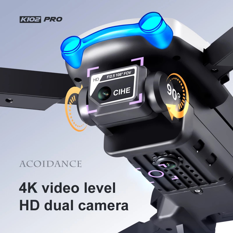 Vinetteam Flycam Mini Giá Rẻ Drone Camera 4K K102 Pro Có Cảm Biến Tránh Va Chạm, Bay 25 Phút, Truyền Hình Ảnh Trực Tiếp Về Điện Thoại - Hàng Chính Hãng