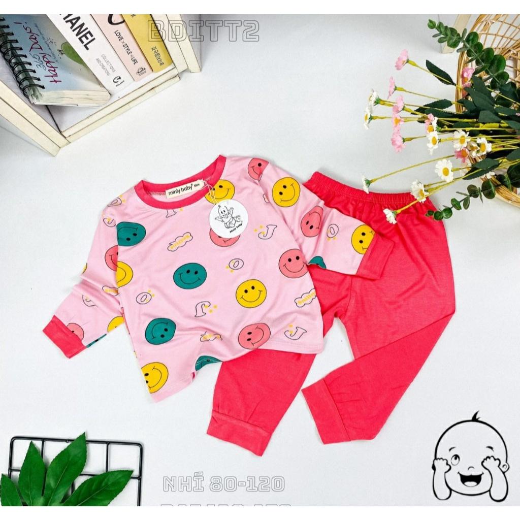 Đồ bộ ngủ dài tay cho bé trai, bộ ngủ dài tay cho gái size 5-26KG chất thun lạnh mềm mịn mát