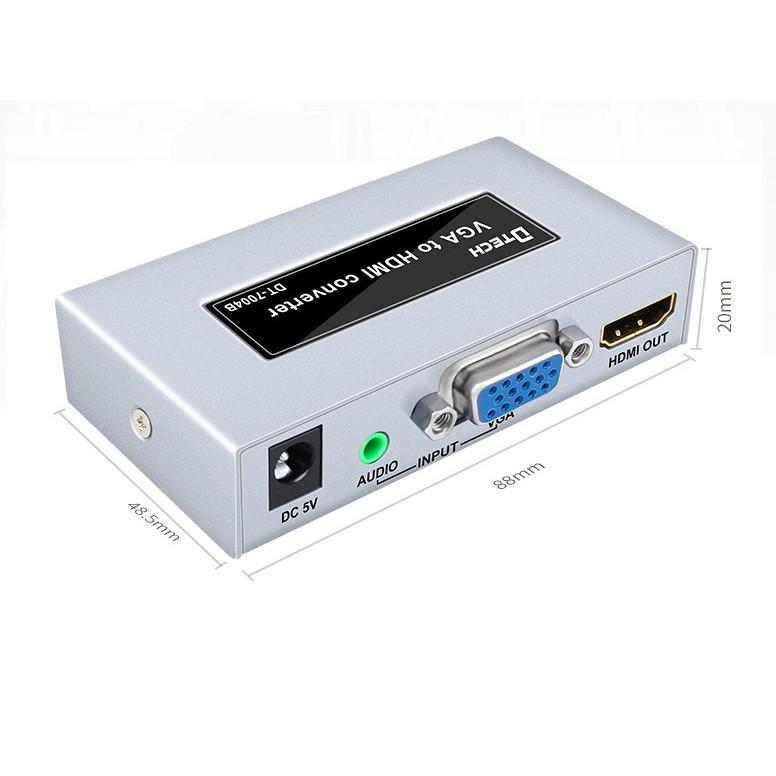 Bộ chuyển đổi tín hiệu từ máy tính cổng Vga sang màn hình LCD cổng HDMI Dtech DT 7004B hàng chính hãng