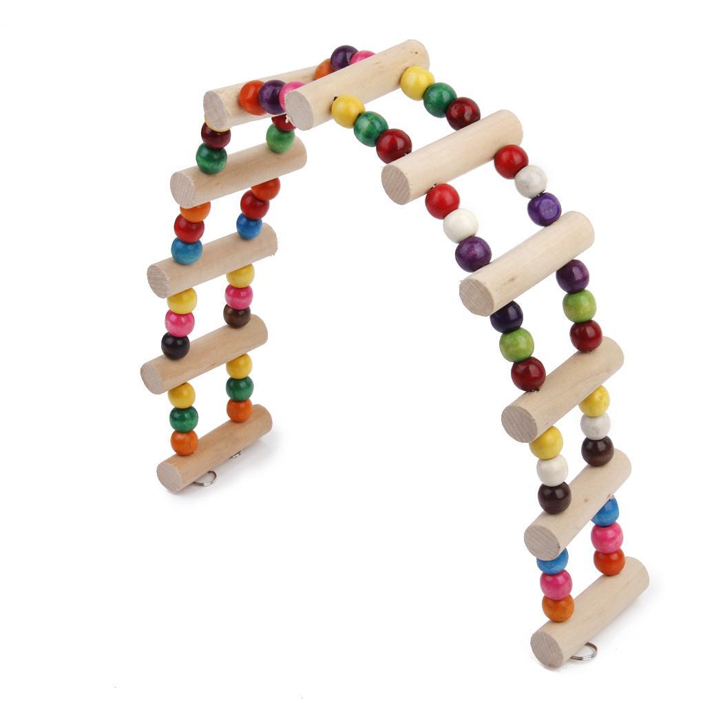 48CM Wooden Hamster Ladder Bridge for Pet Mouse Parrot Bird Canary Cage Toys