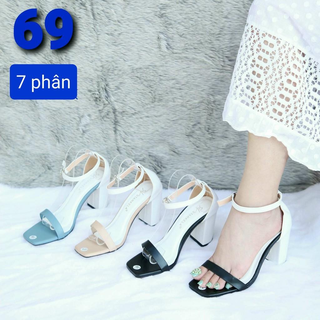 Giày Sandal Cao Gót Nữ 7 Phân Gót Vuông MS 069