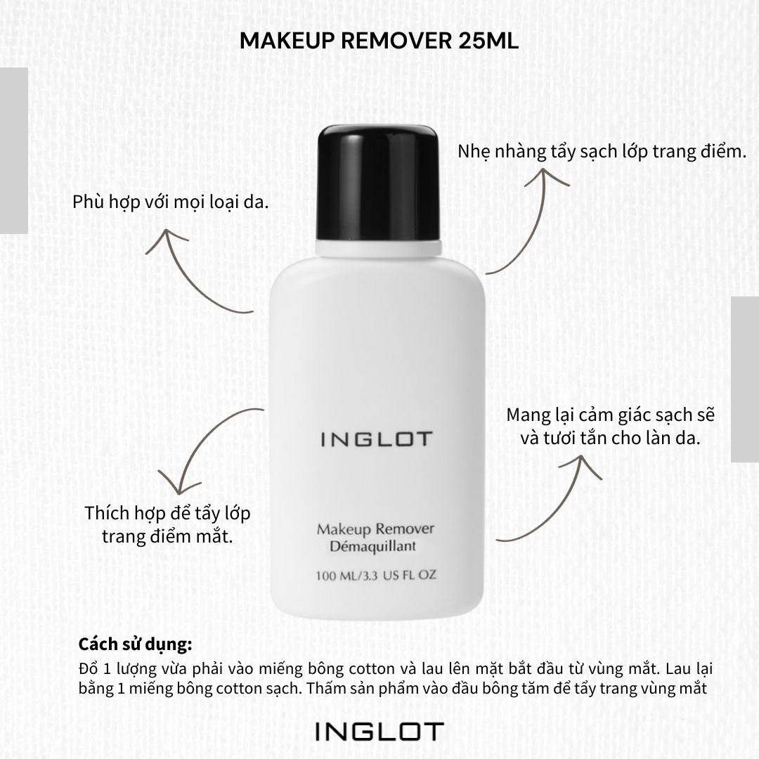 Nước Tẩy Trang Dòng Waterproof Makeup Remover (100ml) INGLOT