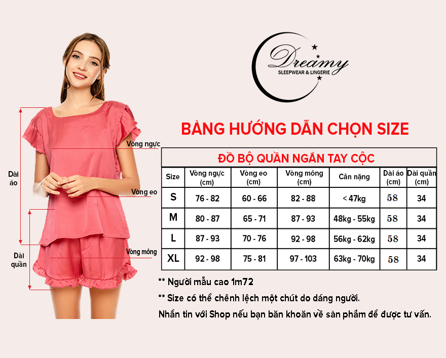 Dreamy DN19 Bộ Đồ Ngủ Lụa Cao Cấp Có Tay Phối Bèo Trẻ Trung Quyến Rũ