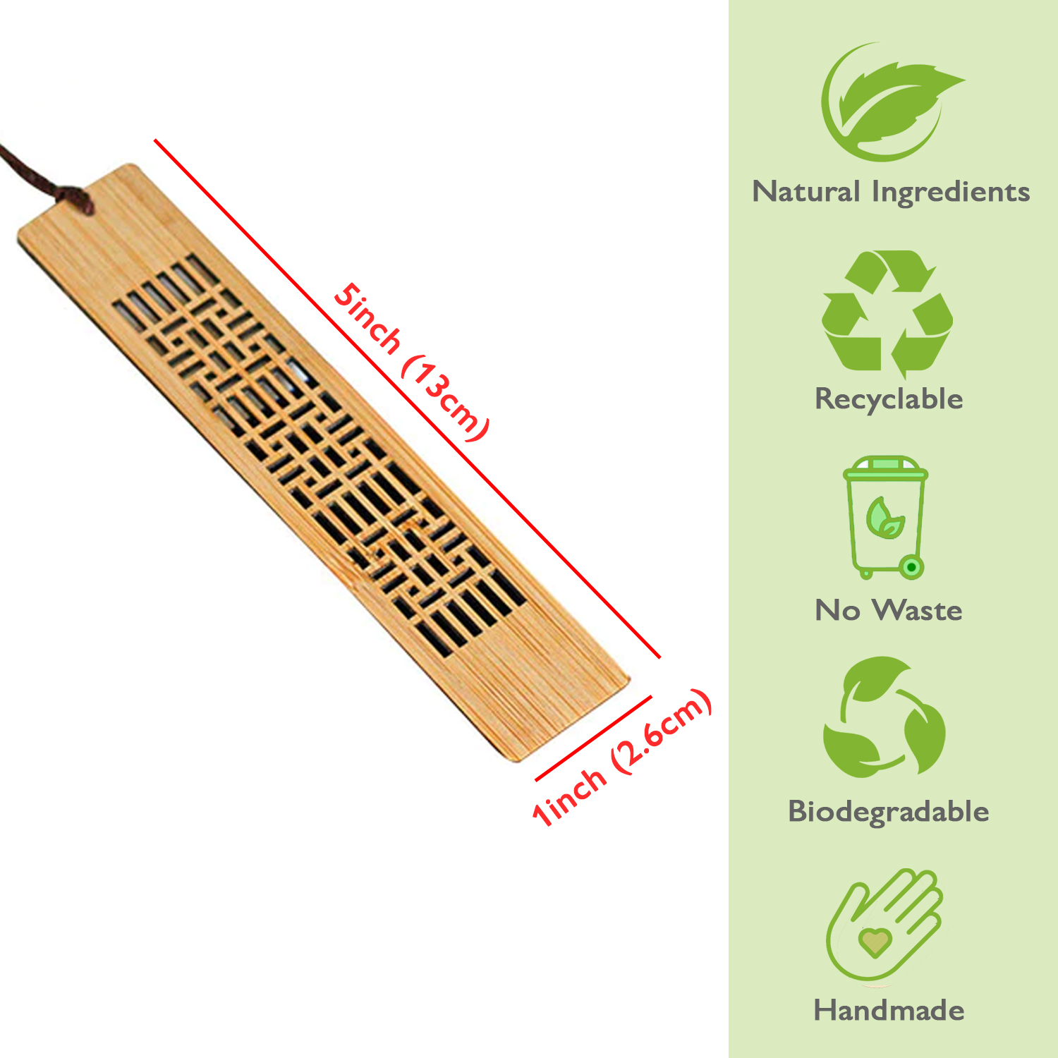 Thẻ đánh dấu trang sách bằng gỗ tre cao cấp, có khắc laser họa tiết độc đáo (ABM01)