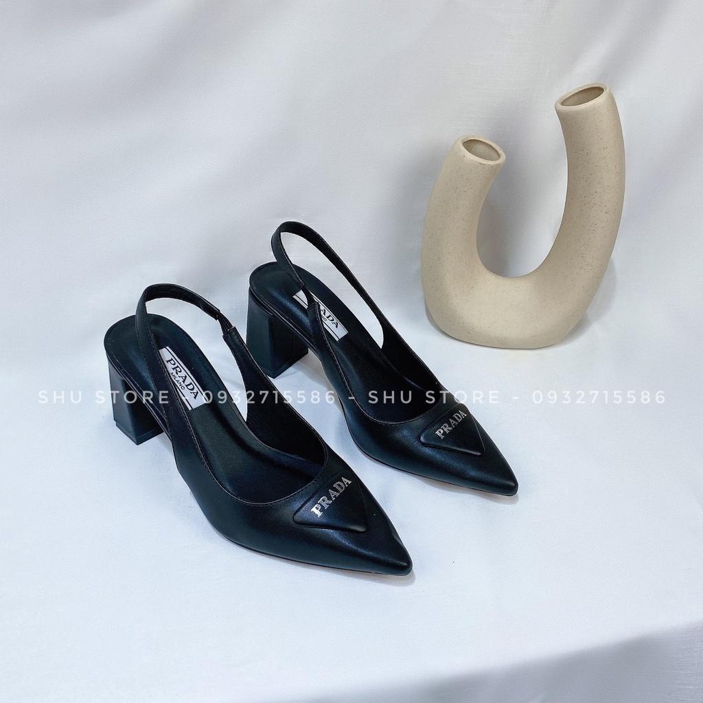 SANDAL NỮ THỜI TRANG SIÊU XINH SHU STORE - SANDAL MŨI NHỌN GÓT VUÔNG QUAI HẬU