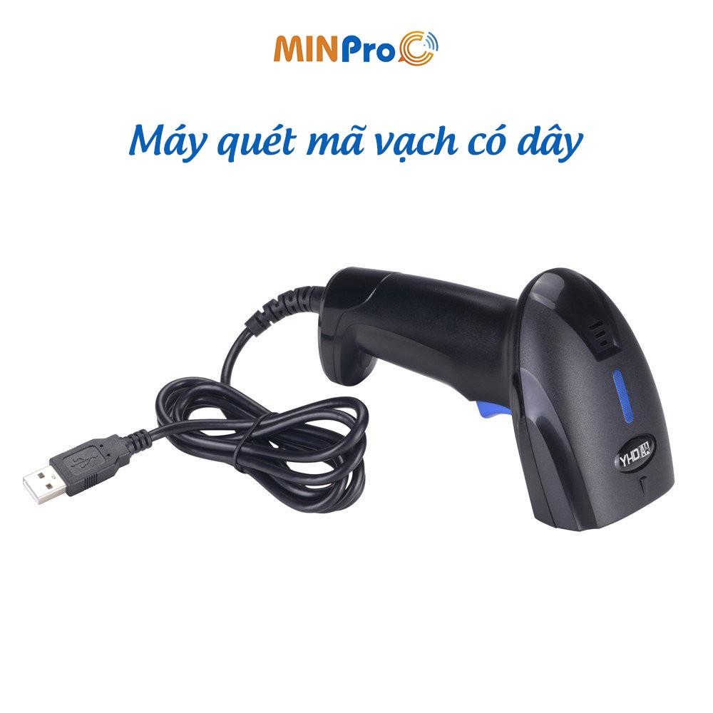 Máy quét mã vạch MINPRO không dây 2.4Ghz, quét mã vạch hàng hóa, công nghệ laser - Bảo hành 1 năm