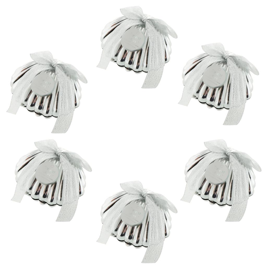 6 Pieces Plastic Shell Shape Candy Boxes Wedding Party Gift Favor Gold