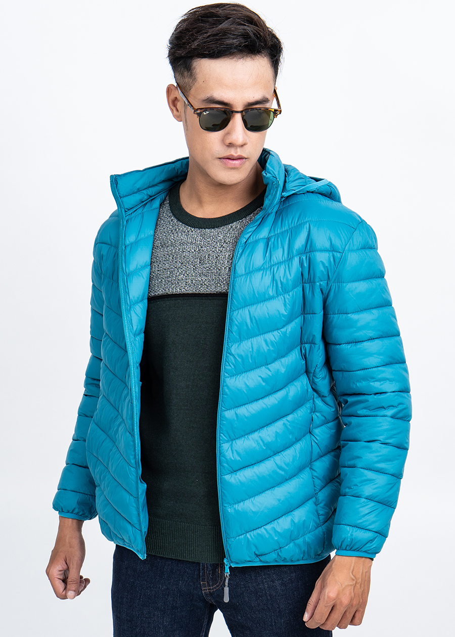 Áo Jacket nam Novelty 03 lớp lông vũ màu xanh Coban NJKMMTMNLR1805344