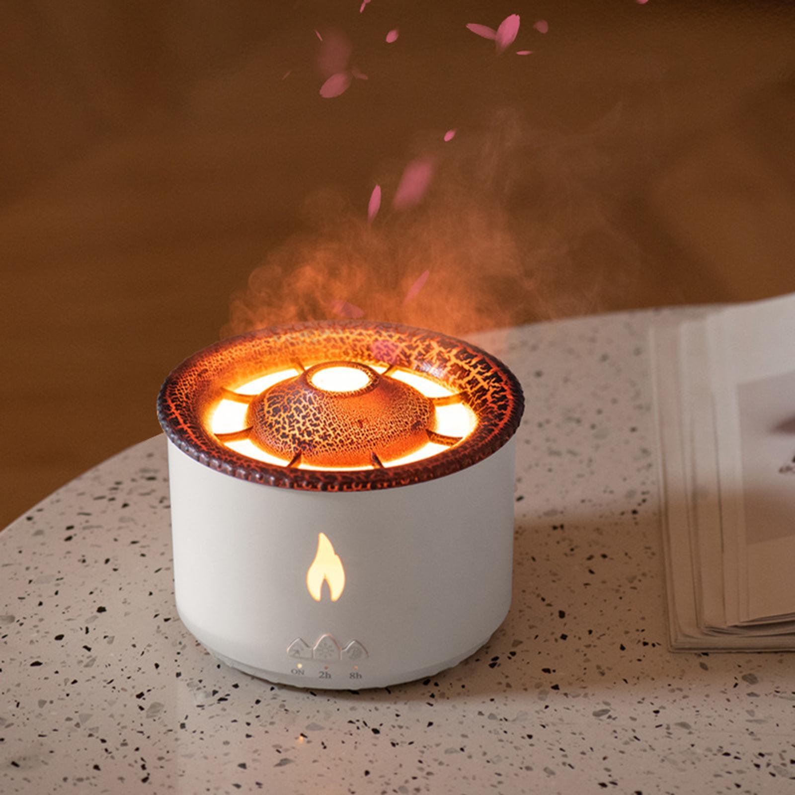 Essential Oil Flame Diffuser Air Humidifier LED Night Light for Travel