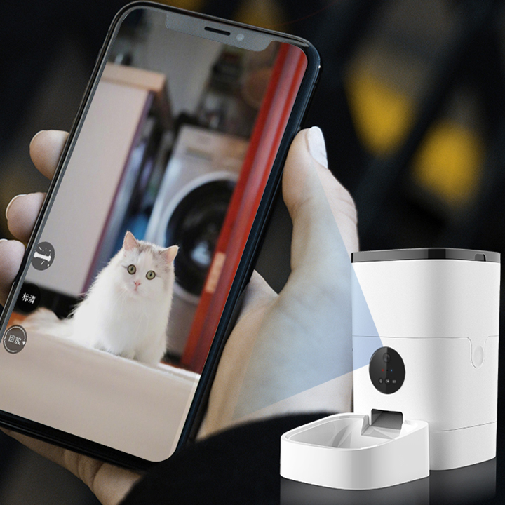 Máy cho chó mèo ăn tự động 6l có dùng app Tuya Smart - máy nhả hạt cho pet có camera ,âm thanh thoại