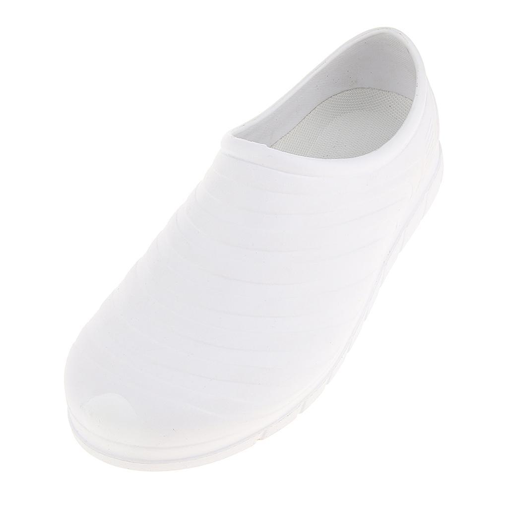 Unisex Non Slip Chef Clog Oil Water Resistant Work Lightweight Shoe White 37