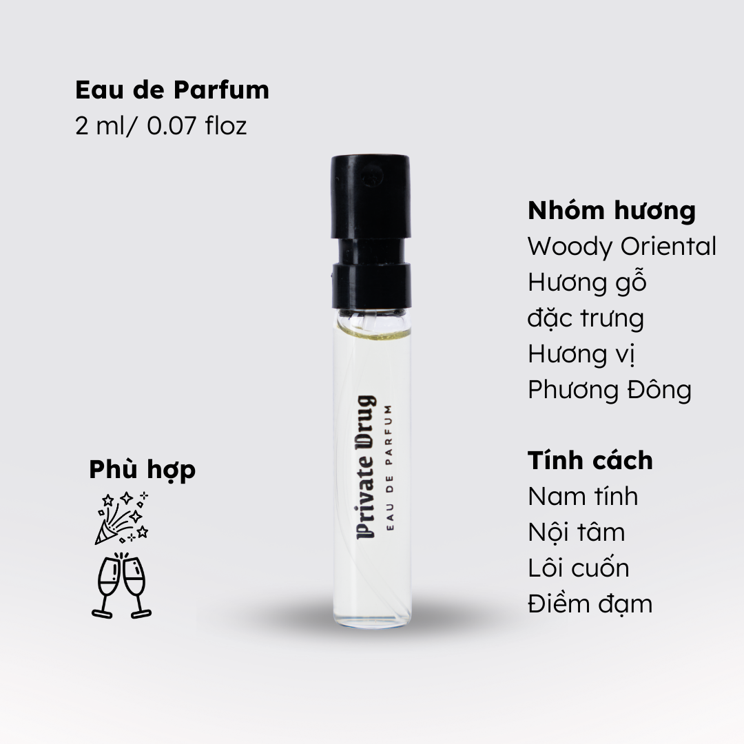 Nước Hoa Nam Nữ Chính Hãng Morra Private Drug 2ml Nguyên Liệu Nhập Pháp Hương Gỗ Sang Trọng, Cuốn Hút Lưu Hương Thơm Lâu