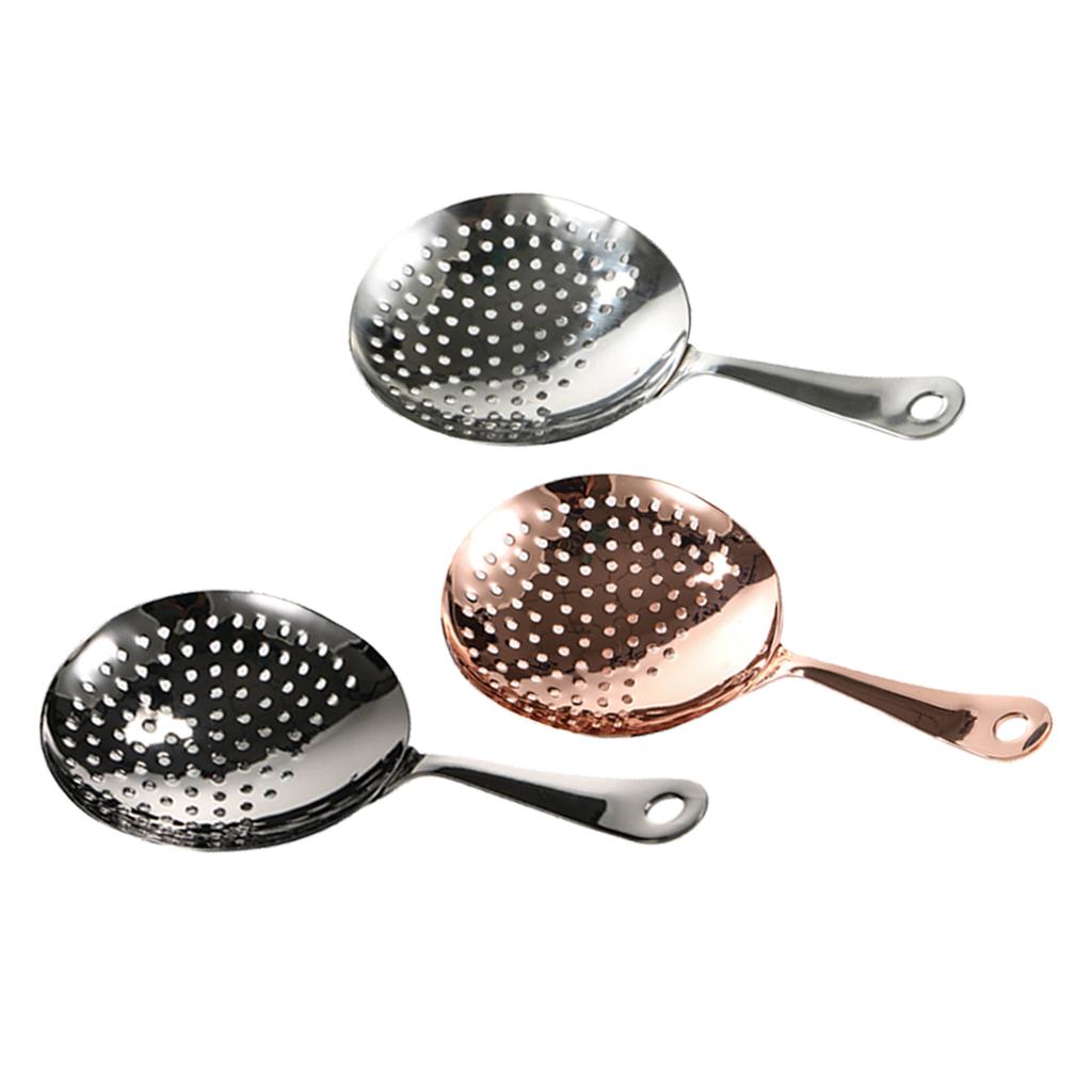 Stainless Steel Julep Strainer Bar Cocktail Shaker Ice Strainer Silver