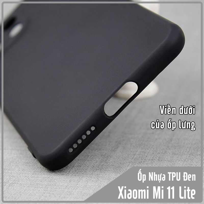 Ốp lưng cho Xiaomi Mi 11 Lite TPU dẻo đen nhám, che Camera