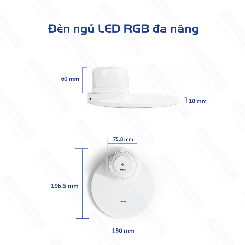 Bộ Đèn Ngủ LED RGB Đa Năng OPPLE NL648 - Ánh Sáng 16 Triệu Màu, Sạc Điện Thoại Không Dây, Đế Nam Châm