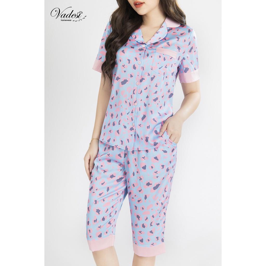 Đồ Ngủ Nữ Bộ Pijama Lửng Tay Ngắn Lụa Cao Cấp Mặc Nhà Đẹp Mùa Hè Thoáng Mát Mềm Mịn Thấm Hút – VADESI