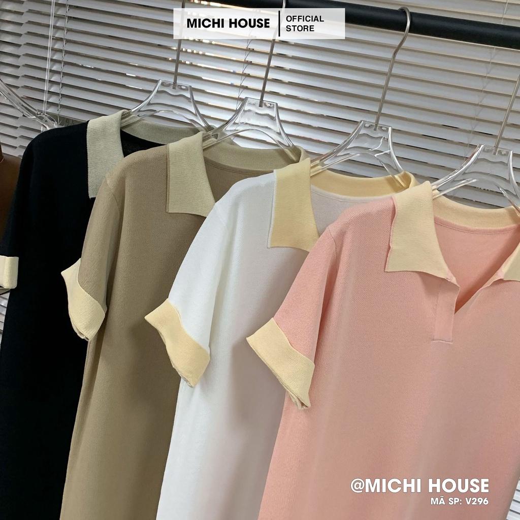 Váy len Polo dáng Suông rộng Freesize V296 MICHI House Đầm Thiết kế Trẻ trung Nhiều màu