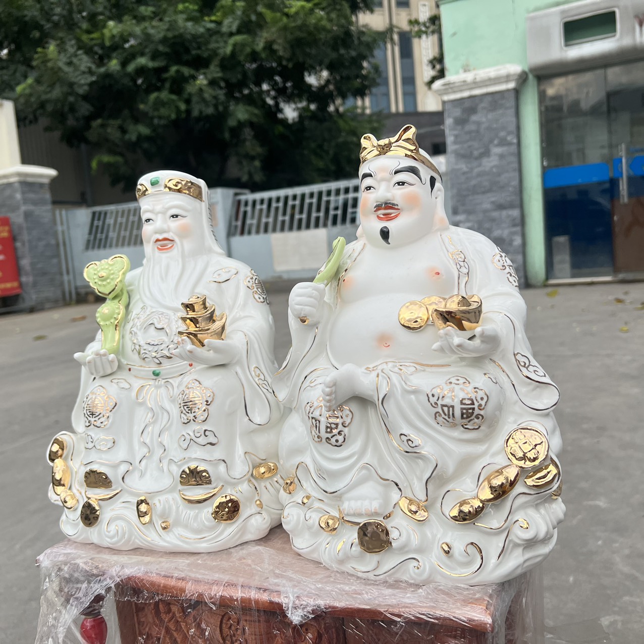 Tượng Thần tài Thổ Địa sứ trắng cao cấp cao 31cm