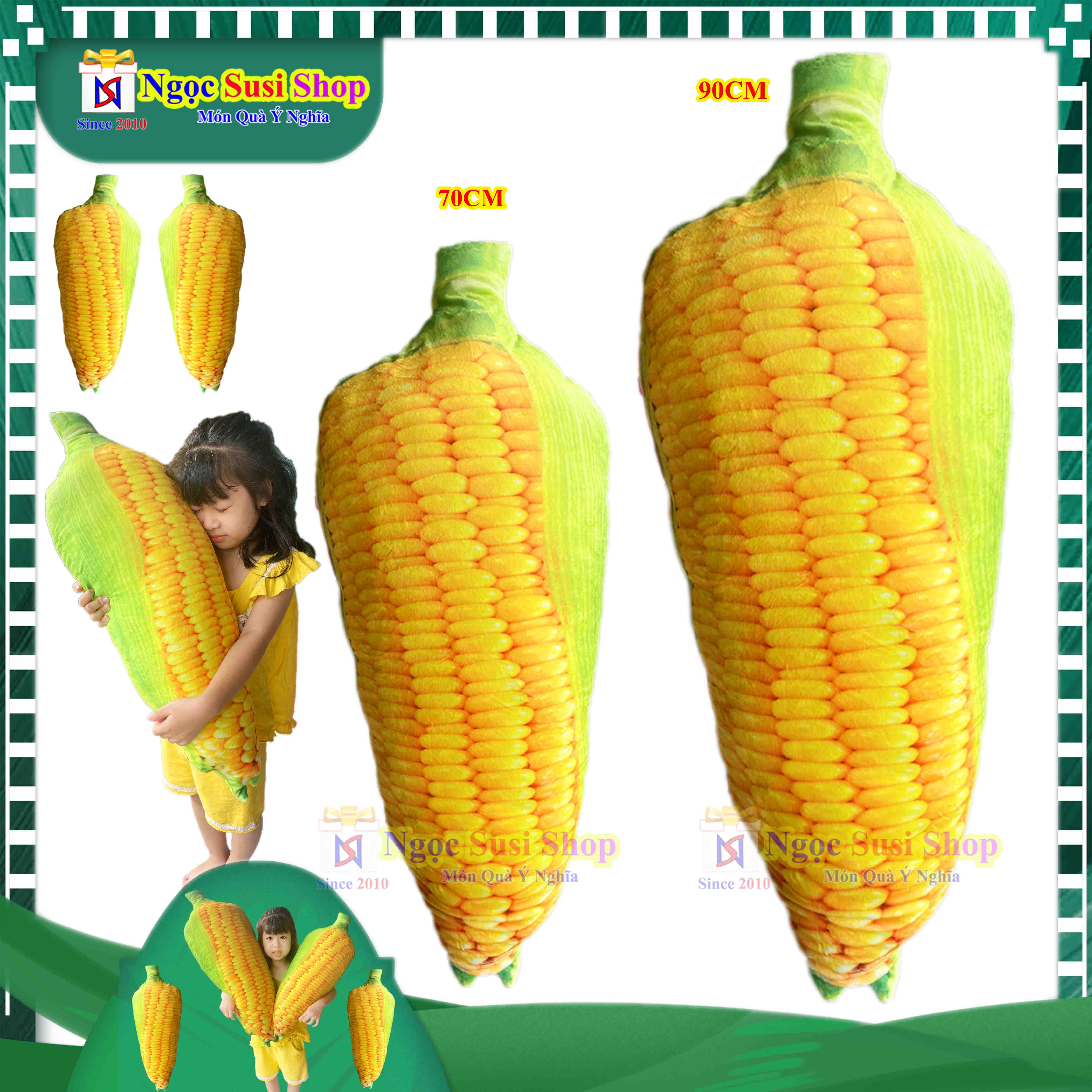 GẤU BÔNG TRÁI BẮP 3D SIÊU MỀM MỊN ÔM NGỦ - THÚ BÔNG TRÁI BẮP