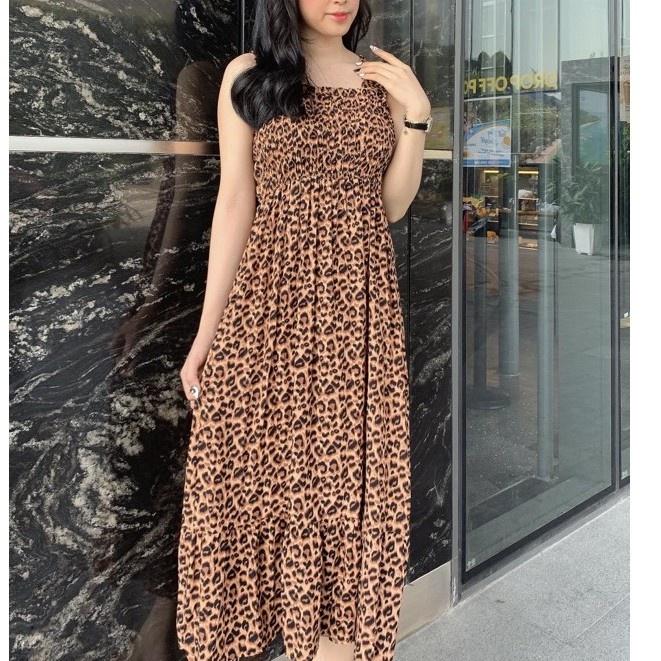Váy 2 dây dáng suông maxi AMYRA mặc nhà đuôi cá eo bo thun trung niên mọi lứa tuổi trẻ trung đi lịch cao cấp VA037