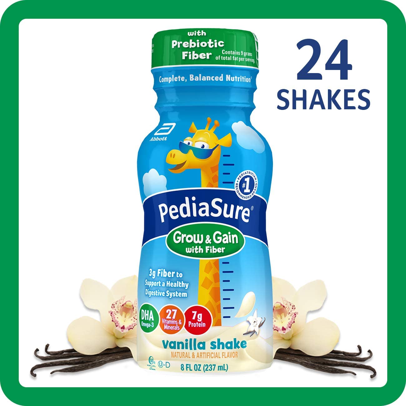 Thùng Sữa nước Pediasure Grow &amp; Gain with Fiber 237ml x 24 chai - Nhập khẩu Mỹ Mẫu mới