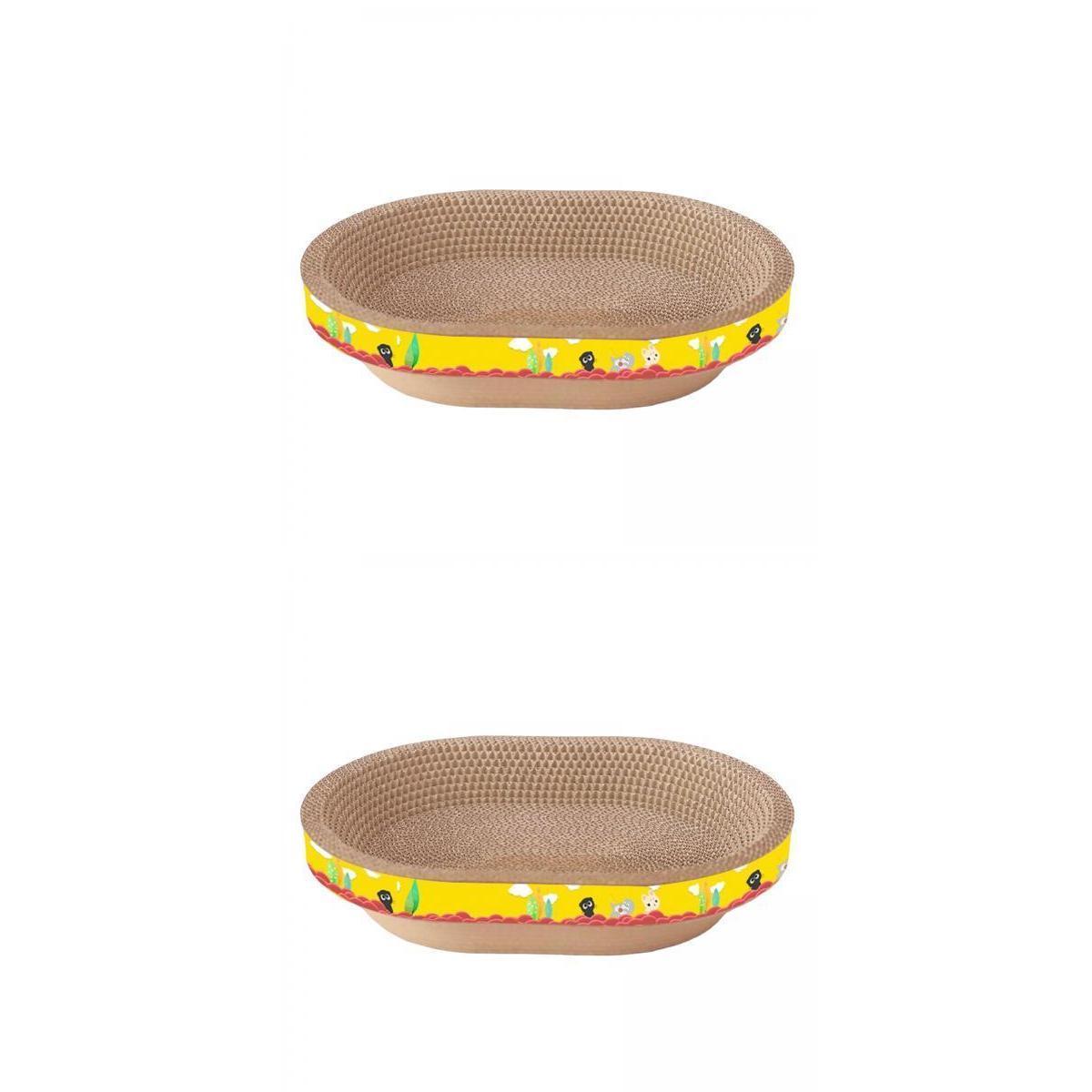 2x Cat Scratcher Scratching Board Corrugated Grind Claws Kitty Cat Toys